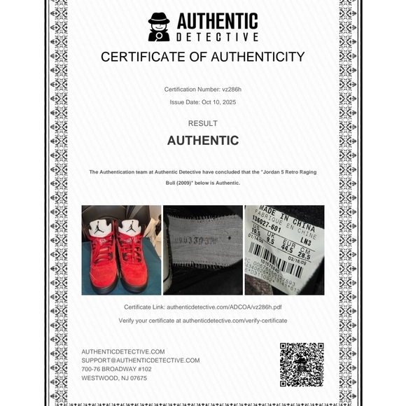 2009 Nike Air Jordan 5 Retro DMP "Raging Bull Red Suede"  136027-601 US Sz 10.5. - Picture 10 of 16